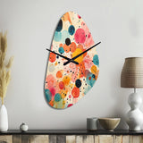 Colorful Mid Century Colorful Contrasts II - Asymmetric Metal Wall Clock