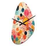 Colorful Mid Century Colorful Contrasts II - Asymmetric Metal Wall Clock