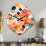 Colorful Mid Century Colorful Contrasts II - Asymmetric Metal Wall Clock