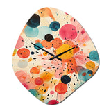 Colorful Mid Century Colorful Contrasts II - Asymmetric Metal Wall Clock