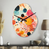 Colorful Mid Century Colorful Contrasts II - Asymmetric Metal Wall Clock