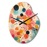 Colorful Mid Century Colorful Contrasts II - Asymmetric Metal Wall Clock
