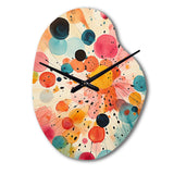 Colorful Mid Century Colorful Contrasts II - Asymmetric Metal Wall Clock
