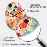 Colorful Mid Century Colorful Contrasts II - Asymmetric Metal Wall Clock