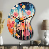 Colorful Mid Century Colorful Contrasts III - Asymmetric Metal Wall Clock