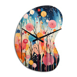 Colorful Mid Century Colorful Contrasts III - Asymmetric Metal Wall Clock