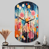 Colorful Mid Century Colorful Contrasts III - Asymmetric Metal Wall Clock