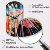 Colorful Mid Century Colorful Contrasts III - Asymmetric Metal Wall Clock