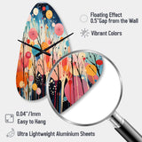 Colorful Mid Century Colorful Contrasts III - Asymmetric Metal Wall Clock
