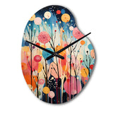 Colorful Mid Century Colorful Contrasts III - Asymmetric Metal Wall Clock