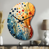 Colorful Mid Century Dynamic Duality III - Asymmetric Metal Wall Clock