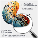 Colorful Mid Century Dynamic Duality III - Asymmetric Metal Wall Clock