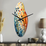 Colorful Mid Century Dynamic Duality III - Asymmetric Metal Wall Clock