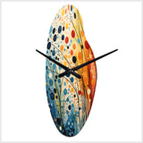 Colorful Mid Century Dynamic Duality III - Asymmetric Metal Wall Clock