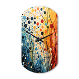 Colorful Mid Century Dynamic Duality III - Asymmetric Metal Wall Clock