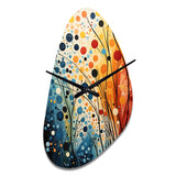 Colorful Mid Century Dynamic Duality III - Asymmetric Metal Wall Clock