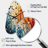 Colorful Mid Century Dynamic Duality III - Asymmetric Metal Wall Clock