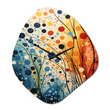 Colorful Mid Century Dynamic Duality III - Asymmetric Metal Wall Clock
