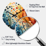 Colorful Mid Century Dynamic Duality III - Asymmetric Metal Wall Clock