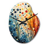 Colorful Mid Century Dynamic Duality III - Asymmetric Metal Wall Clock