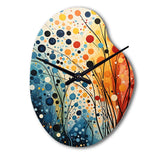 Colorful Mid Century Dynamic Duality III - Asymmetric Metal Wall Clock
