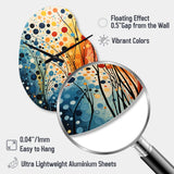 Colorful Mid Century Dynamic Duality III - Asymmetric Metal Wall Clock
