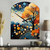 Colorful Mid Century Dynamic Duality V - Asymmetric Metal Wall Clock