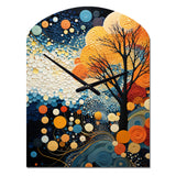 Colorful Mid Century Dynamic Duality V - Asymmetric Metal Wall Clock