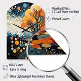 Colorful Mid Century Dynamic Duality V - Asymmetric Metal Wall Clock