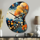 Colorful Mid Century Dynamic Duality V - Asymmetric Metal Wall Clock