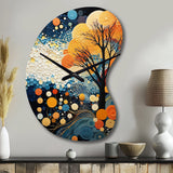 Colorful Mid Century Dynamic Duality V - Asymmetric Metal Wall Clock