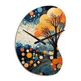 Colorful Mid Century Dynamic Duality V - Asymmetric Metal Wall Clock