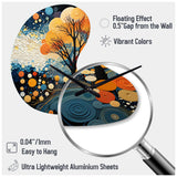 Colorful Mid Century Dynamic Duality V - Asymmetric Metal Wall Clock