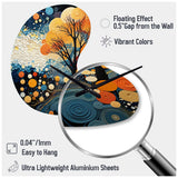 Colorful Mid Century Dynamic Duality V - Asymmetric Metal Wall Clock
