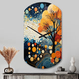 Colorful Mid Century Dynamic Duality V - Asymmetric Metal Wall Clock