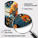 Colorful Mid Century Dynamic Duality V - Asymmetric Metal Wall Clock