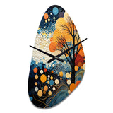 Colorful Mid Century Dynamic Duality V - Asymmetric Metal Wall Clock