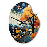 Colorful Mid Century Dynamic Duality V - Asymmetric Metal Wall Clock