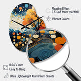 Colorful Mid Century Dynamic Duality V - Asymmetric Metal Wall Clock
