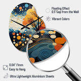 Colorful Mid Century Dynamic Duality V - Asymmetric Metal Wall Clock