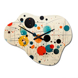 Orange Blue Mid Century Geometric Abstractions II - Asymmetric Metal Wall Clock