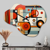 Colorful Mid Century Graphic Geometrics - Asymmetric Metal Wall Clock