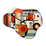 Colorful Mid Century Graphic Geometrics - Asymmetric Metal Wall Clock