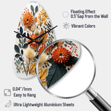 Colorful Mid Century Midcentury Botanicals II - Asymmetric Metal Wall Clock