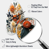 Colorful Mid Century Midcentury Botanicals II - Asymmetric Metal Wall Clock
