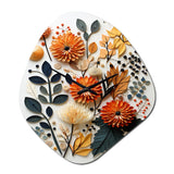 Colorful Mid Century Midcentury Botanicals II - Asymmetric Metal Wall Clock