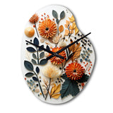 Colorful Mid Century Midcentury Botanicals II - Asymmetric Metal Wall Clock