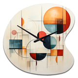 Colorful Mid Century Geometry Patchwork IV - Asymmetric Metal Wall Clock