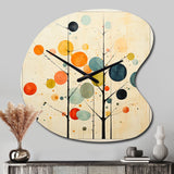 Beige Mid Century Minimalist Masterpiece - Asymmetric Metal Wall Clock