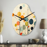 Beige Mid Century Minimalist Masterpiece - Asymmetric Metal Wall Clock